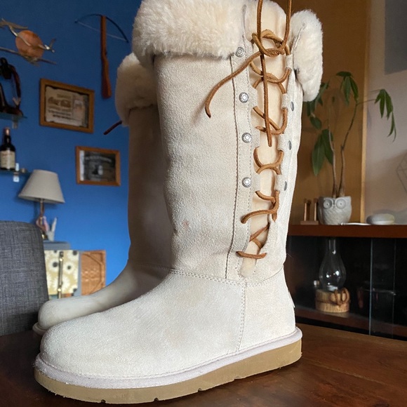 UGG Shoes - UGG | "UPSIDE" TAN SHEARLING TALL BOOTS Size 6